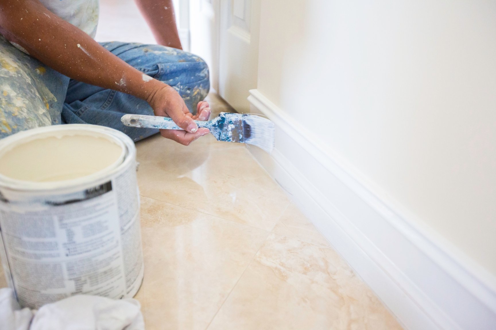 painter painting wood trim